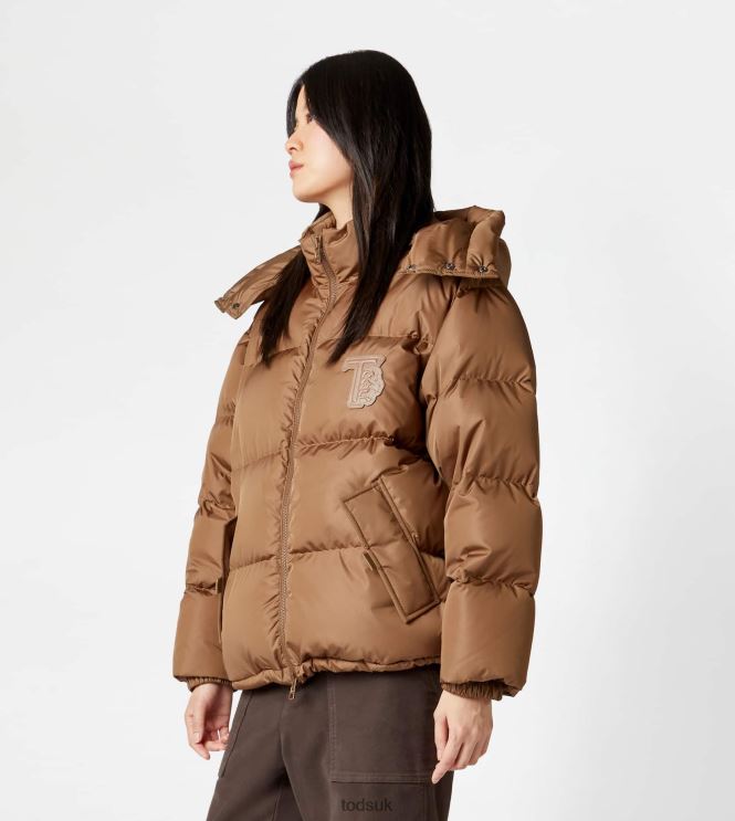 Tod's Women Hooded Over Down Jacket 602L84621 Brown