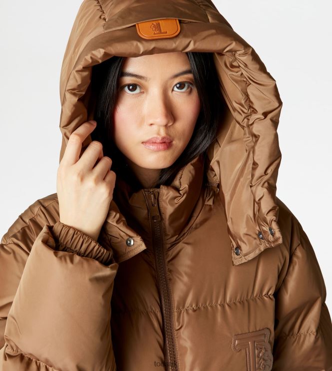 Tod's Women Hooded Over Down Jacket 602L84621 Brown