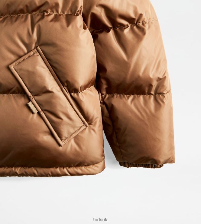 Tod's Women Hooded Over Down Jacket 602L84621 Brown