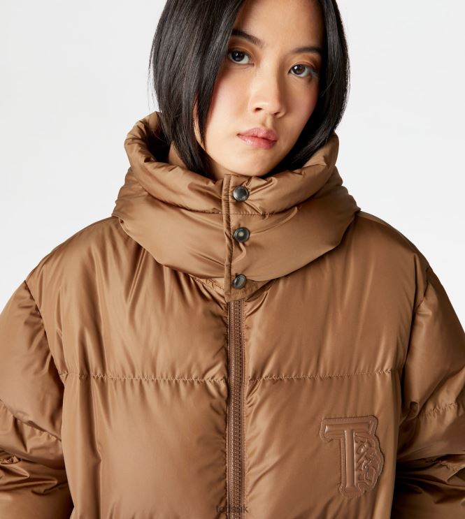 Tod's Women Hooded Over Down Jacket 602L84621 Brown