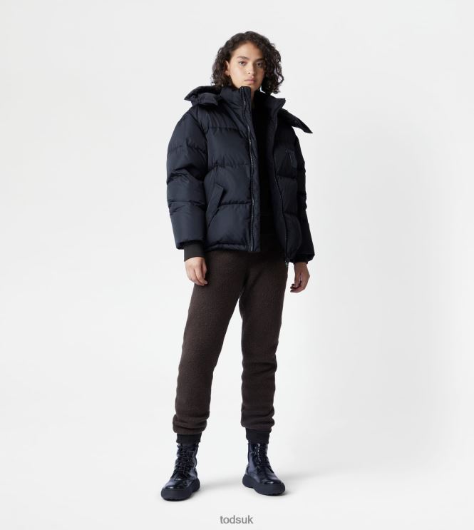 Tod's Women Hooded Over Down Jacket 602L84623 Black