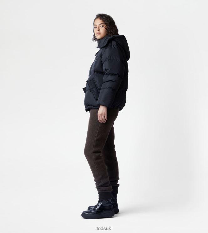 Tod's Women Hooded Over Down Jacket 602L84623 Black