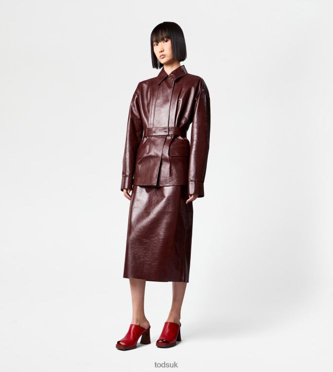 Tod's Women Jacket in Leather 602L84585 Brown