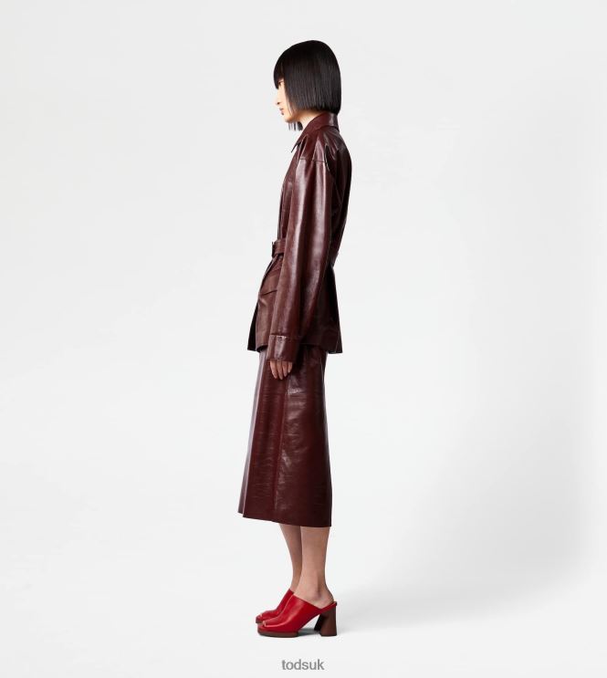 Tod's Women Jacket in Leather 602L84585 Brown