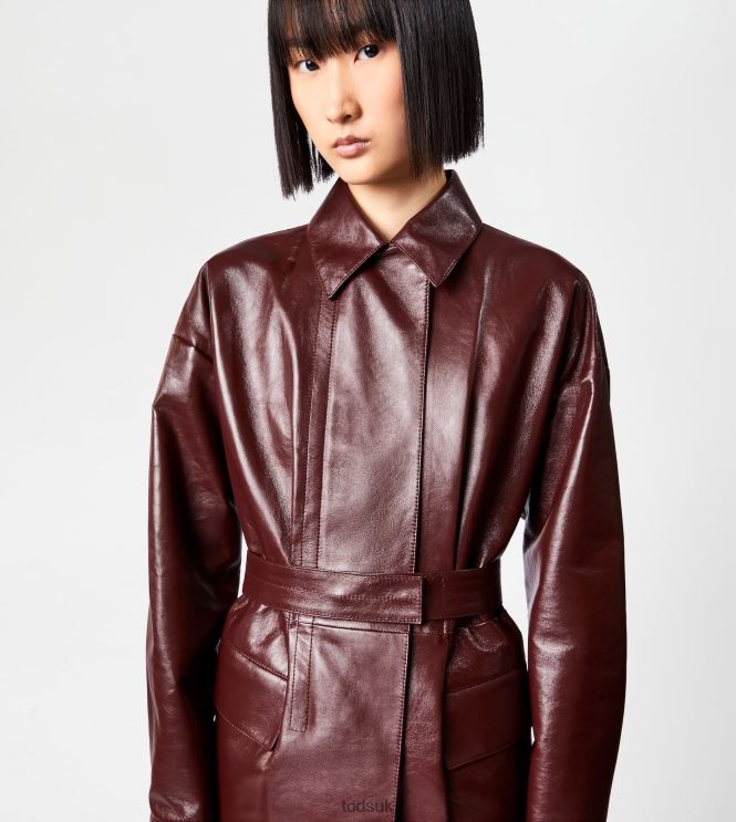 Tod's Women Jacket in Leather 602L84585 Brown