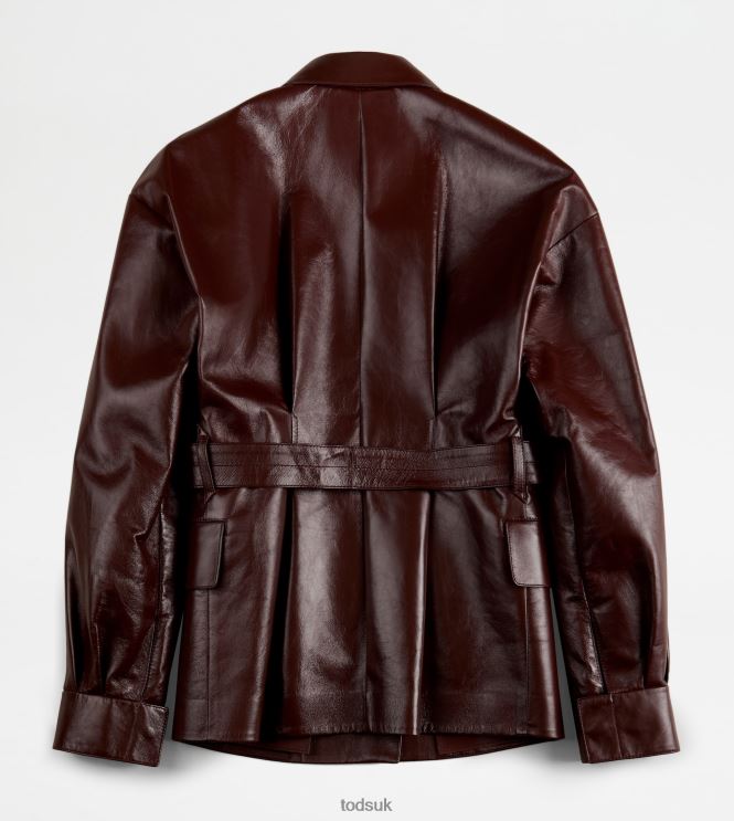 Tod's Women Jacket in Leather 602L84585 Brown