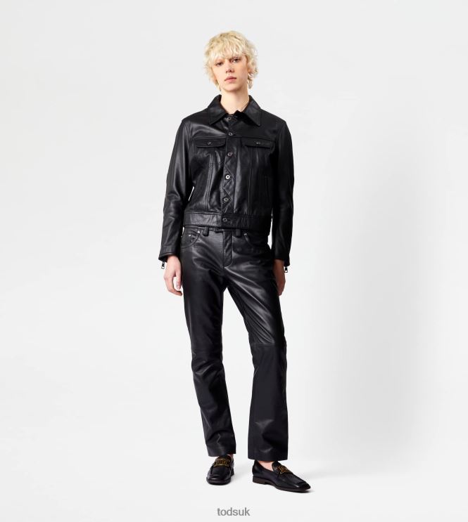 Tod's Women Jacket in Leather 602L84601 Black