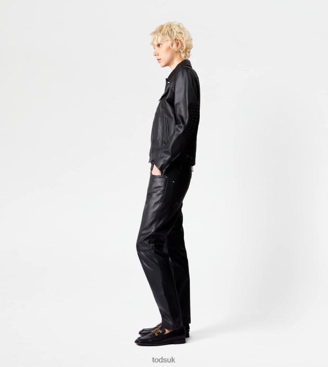Tod's Women Jacket in Leather 602L84601 Black
