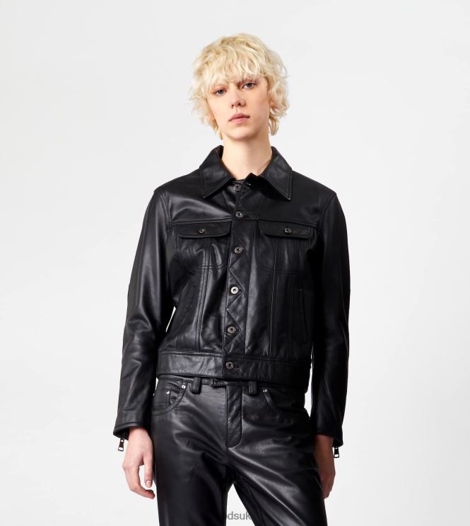 Tod's Women Jacket in Leather 602L84601 Black