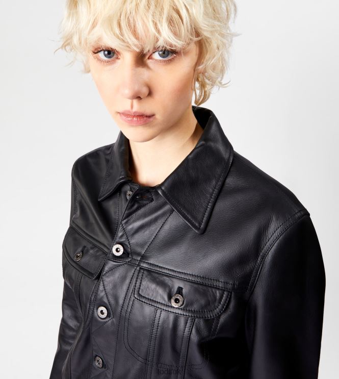 Tod's Women Jacket in Leather 602L84601 Black