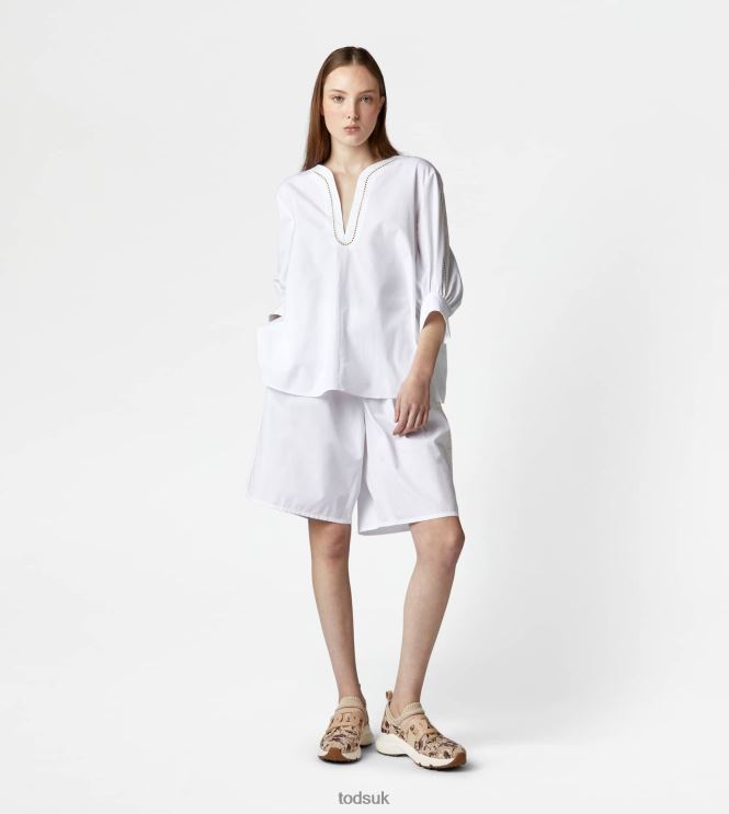 Tod's Women Blouse in Poplin 602L84615 White