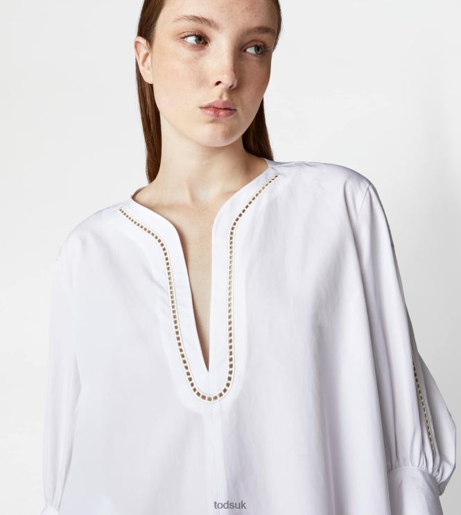 Tod's Women Blouse in Poplin 602L84615 White