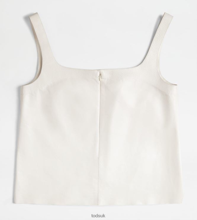 Tod's Women Top in Leather 602L84581 White