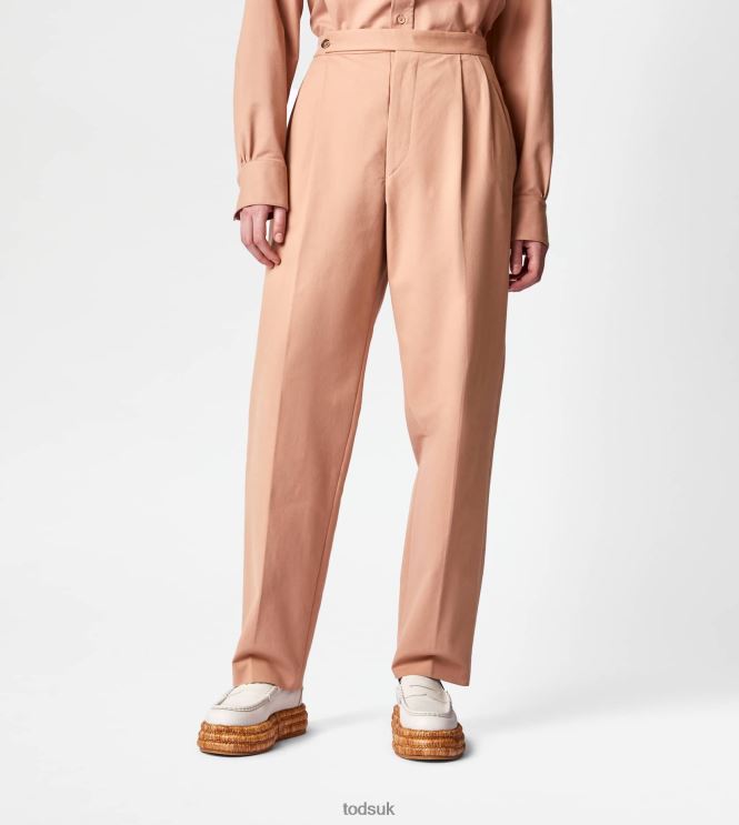 Tod's Women Pants in Stretch Cotton 602L84550 Beige