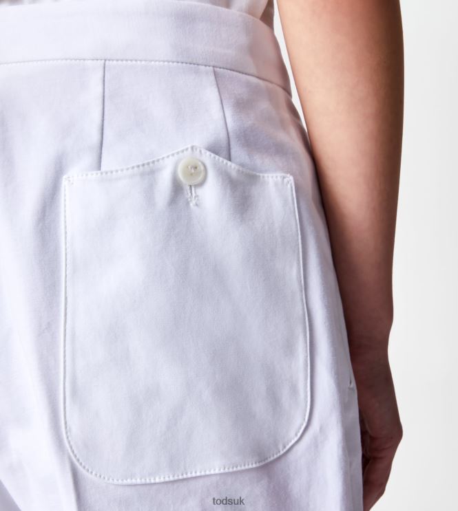 Tod's Women Pants in Stretch Cotton 602L84551 White