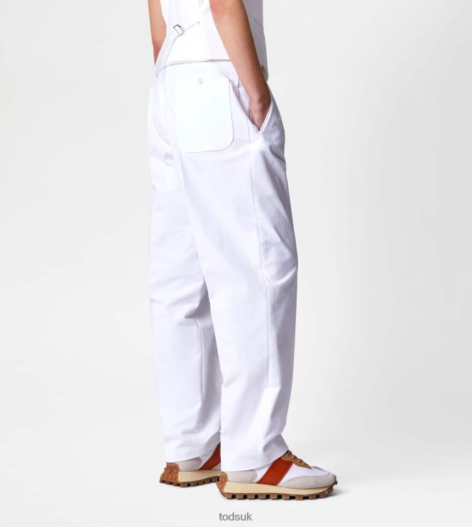Tod's Women Pants in Stretch Cotton 602L84551 White