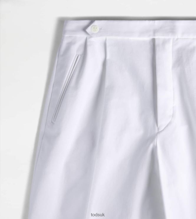 Tod's Women Pants in Stretch Cotton 602L84551 White