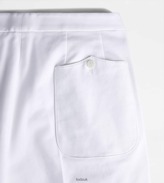 Tod's Women Pants in Stretch Cotton 602L84551 White