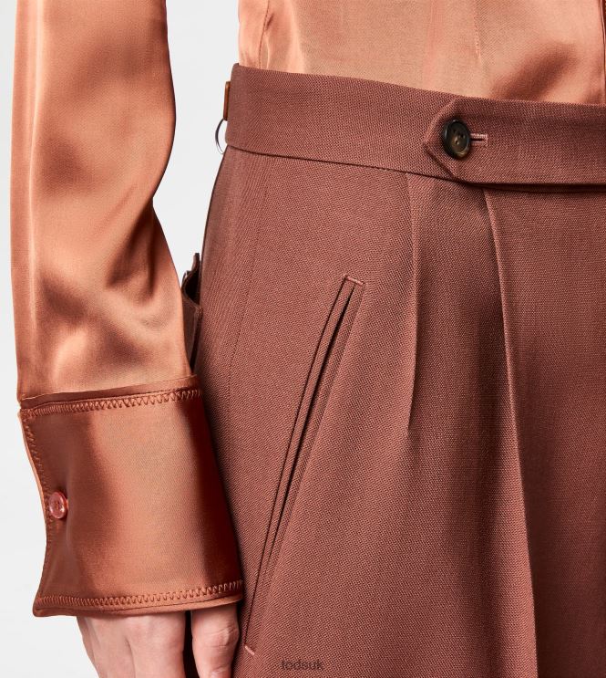 Tod's Women Pants in Wool 602L84565 Brown