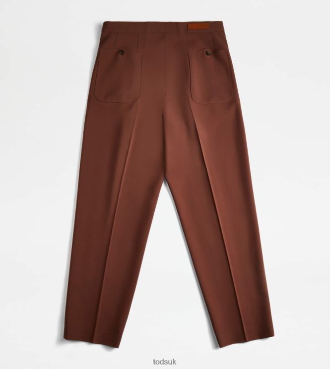 Tod's Women Pants in Wool 602L84565 Brown