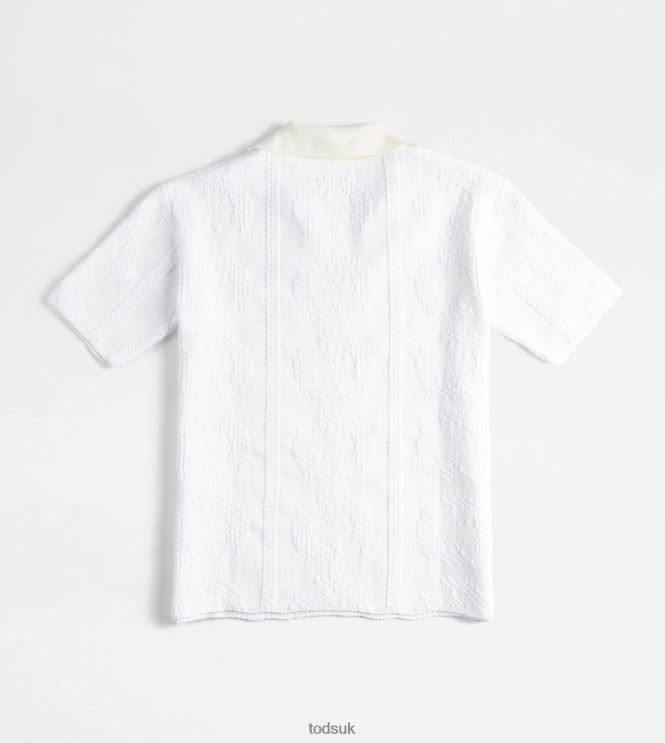 Tod's Women Jacquard Polo Shirt 602L84620 White