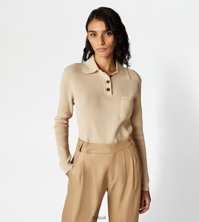 Tod's Women Polo Shirt in Knit 602L84576 Beige