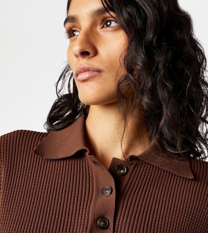 Tod's Women Polo Shirt in Knit 602L84579 Brown