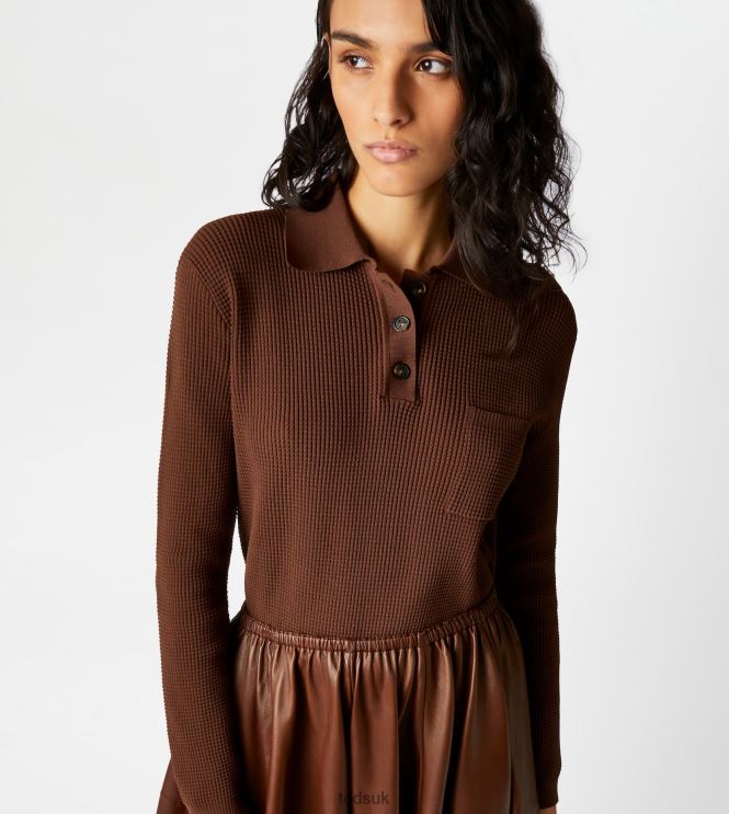 Tod's Women Polo Shirt in Knit 602L84579 Brown
