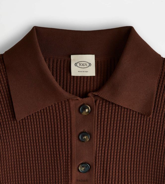 Tod's Women Polo Shirt in Knit 602L84579 Brown