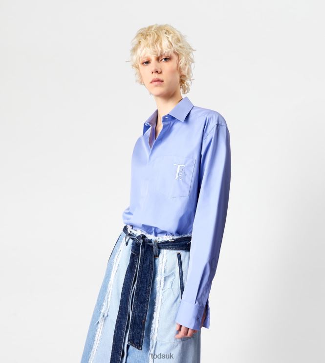 Tod's Women Shirt in Cotton 602L84592 Light Blue