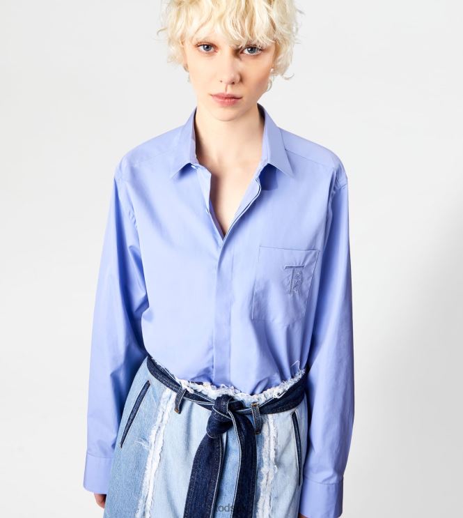 Tod's Women Shirt in Cotton 602L84592 Light Blue