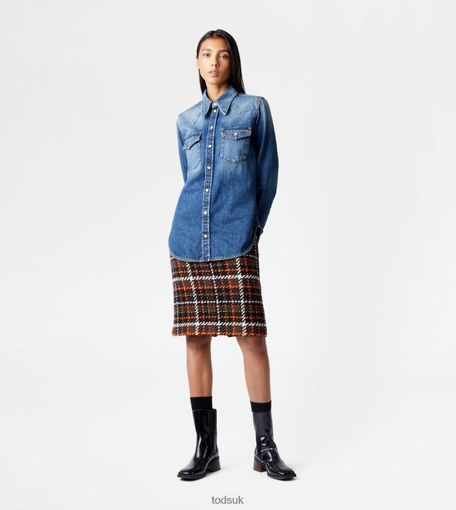 Tod's Women Shirt in Denim 602L84611 Blue