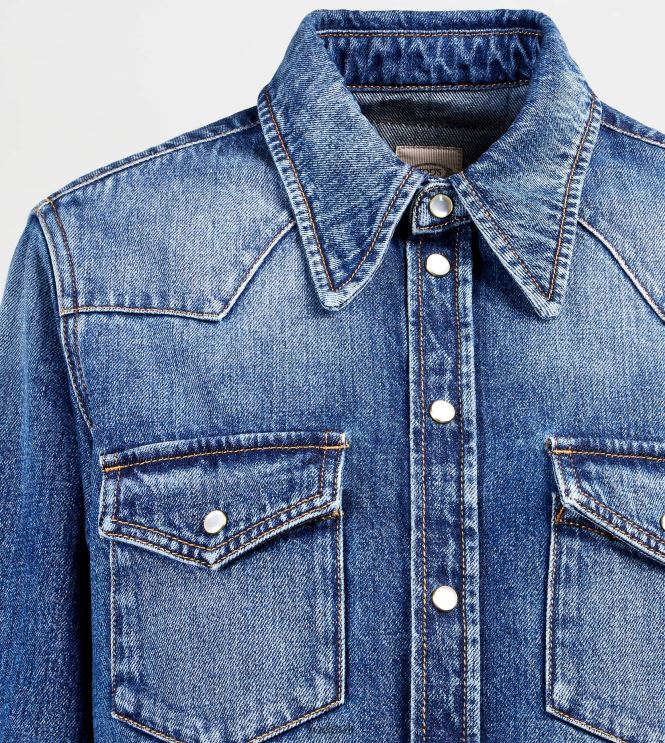 Tod's Women Shirt in Denim 602L84611 Blue