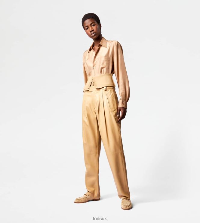 Tod's Women Shirt in Silk 602L84552 Beige