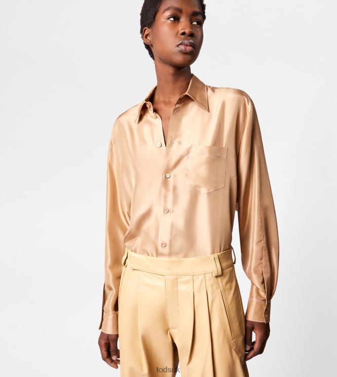 Tod's Women Shirt in Silk 602L84552 Beige
