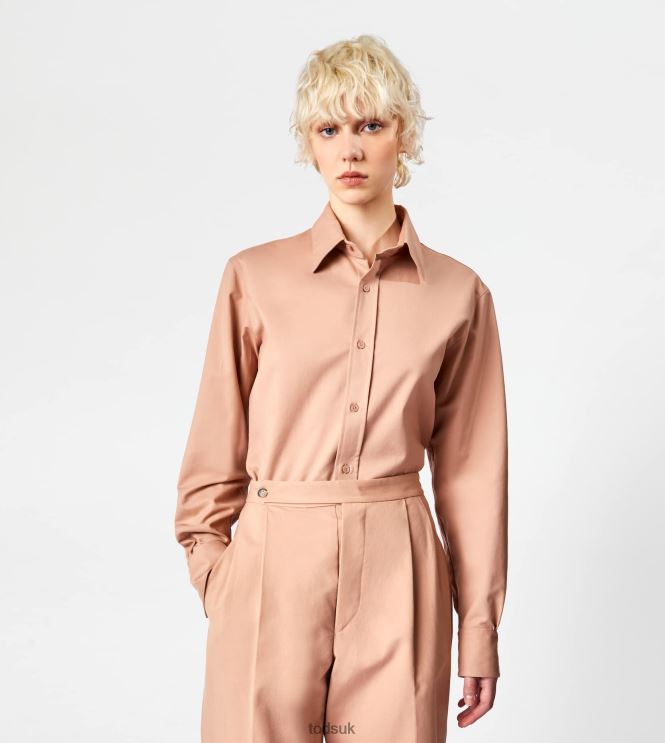 Tod's Women Shirt in Stretch Cotton 602L84549 Beige