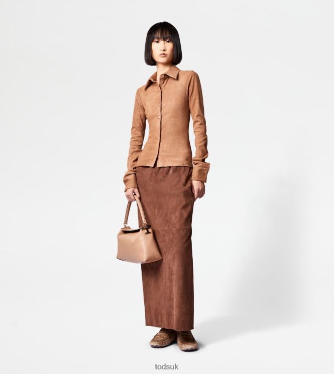 Tod's Women Shirt in Suede 602L84572 Pink