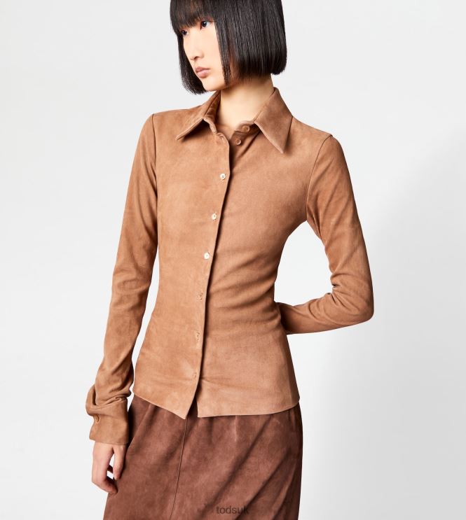 Tod's Women Shirt in Suede 602L84572 Pink