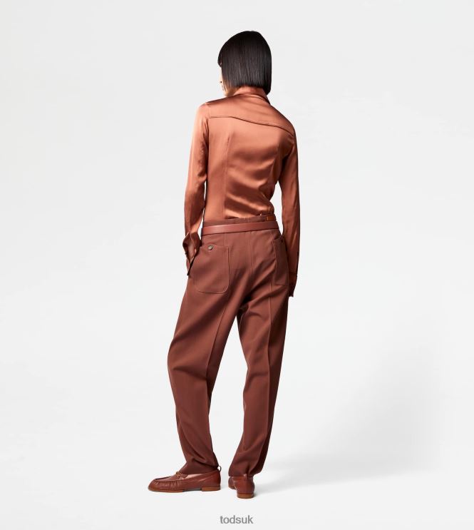 Tod's Women Stretch Shirt 602L84564 Brown