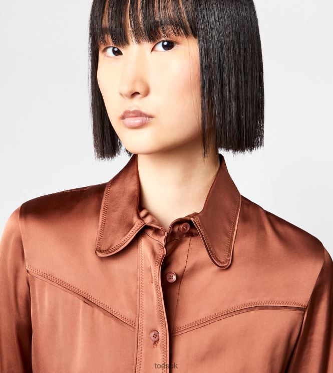 Tod's Women Stretch Shirt 602L84564 Brown