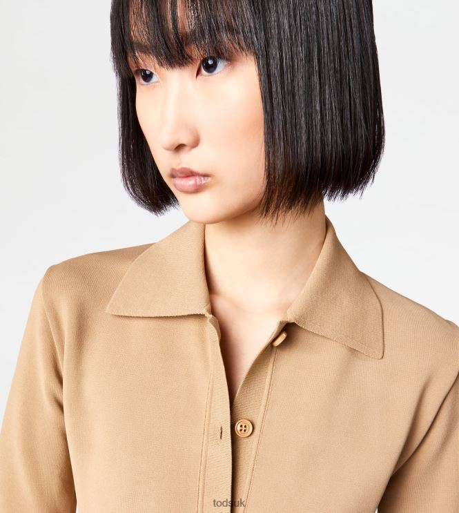 Tod's Women Longuette Dress in Knit 602L84560 Beige