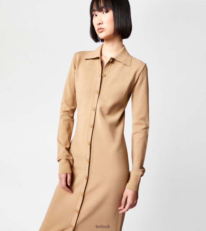 Tod's Women Longuette Dress in Knit 602L84560 Beige