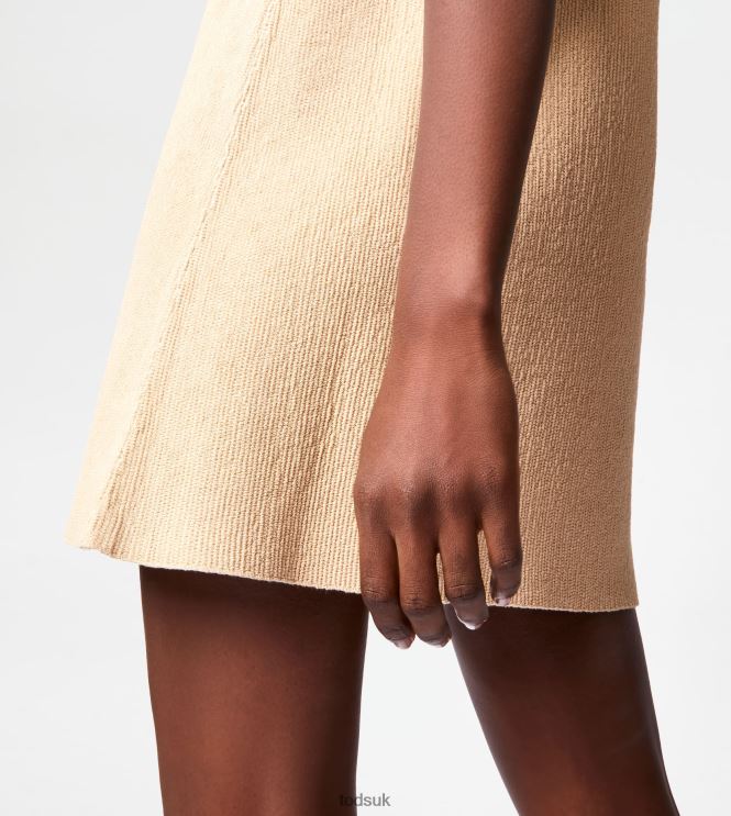 Tod's Women Sheath Dress in Cotton 602L84567 Beige
