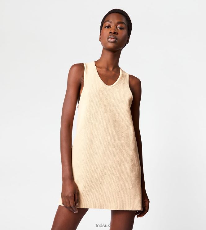 Tod's Women Sheath Dress in Cotton 602L84567 Beige