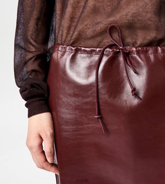 Tod's Women Skirt in Leather 602L84586 Brown