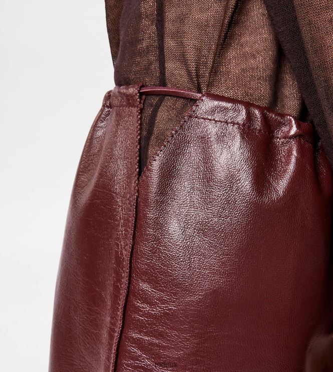 Tod's Women Skirt in Leather 602L84586 Brown