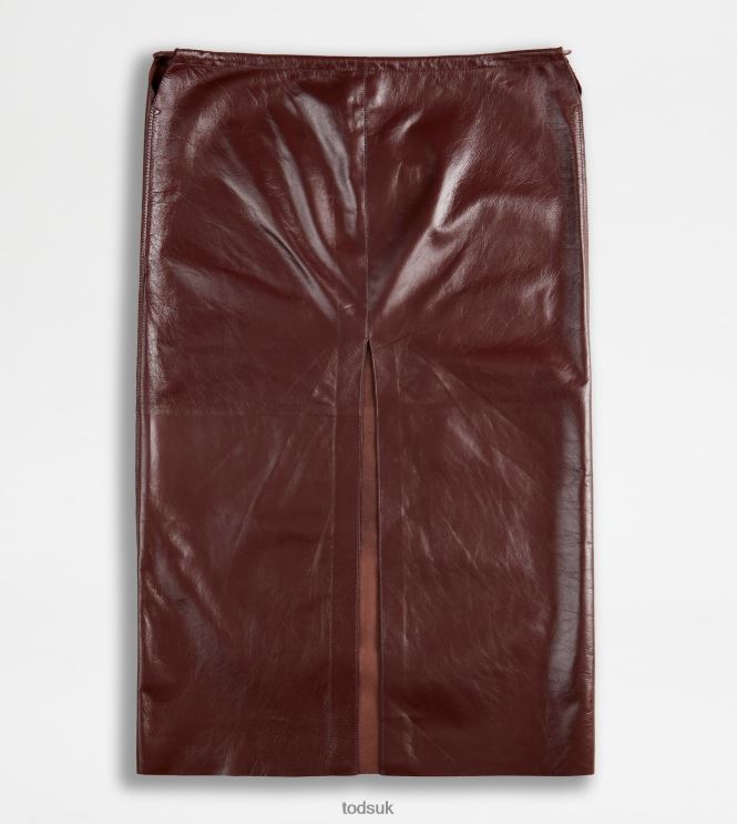 Tod's Women Skirt in Leather 602L84586 Brown