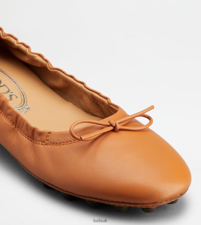 Tod's Women Bubble Ballerinas in Leather 602L84186 Brown