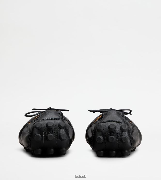 Tod's Women Bubble Ballerinas in Leather 602L84188 Black