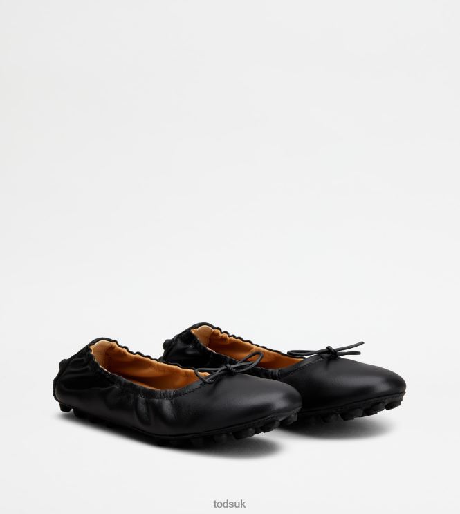 Tod's Women Bubble Ballerinas in Leather 602L84188 Black